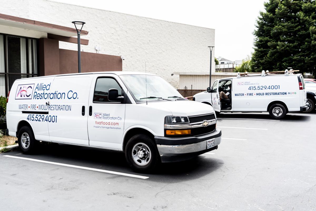 Allied Restoration Co. vans ready for deployment