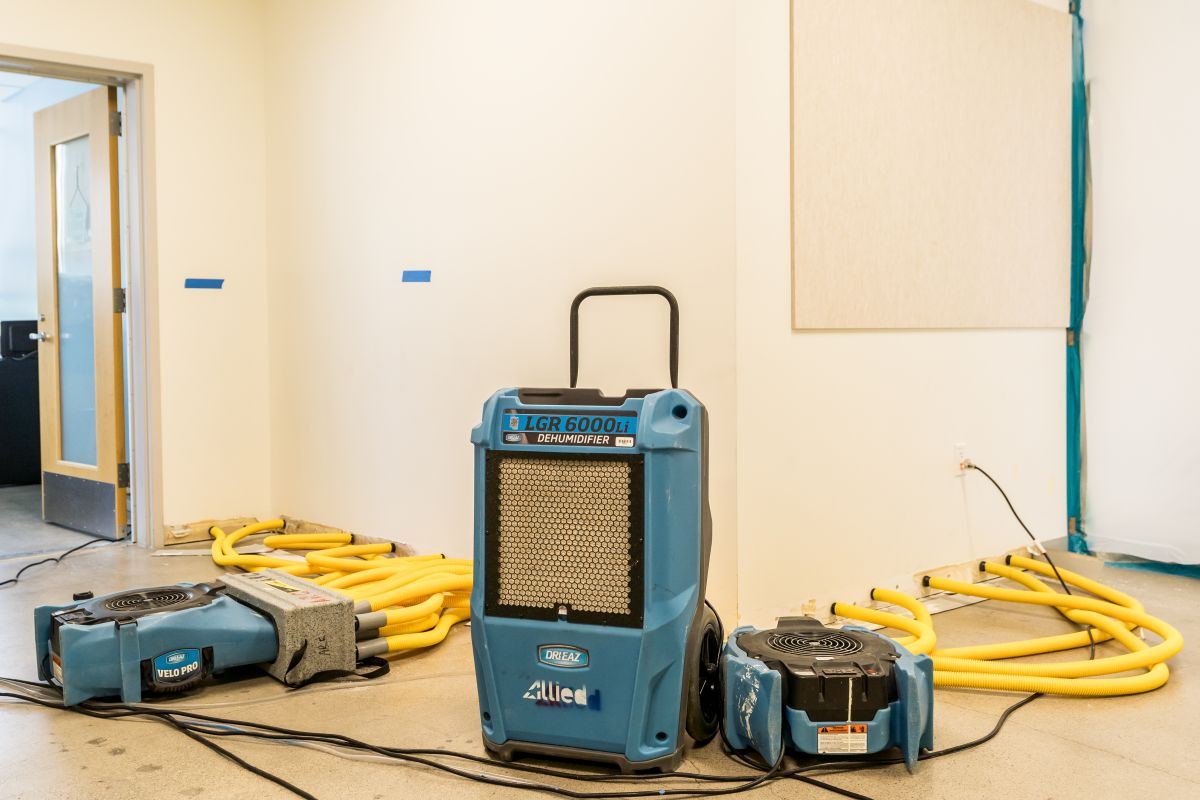 Allied Restoration water damage dryout setup